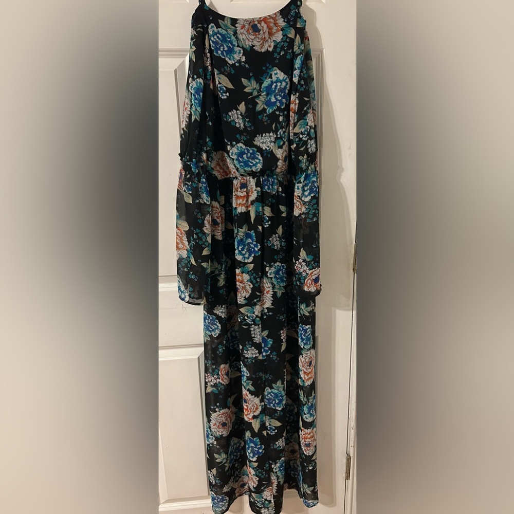 Sheer Floral Wrap Dress